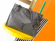 YSL Niki medium shopping bag crinkled vintage leather in dark gray 577999 33cm - 1