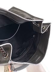 YSL Niki medium shopping bag crinkled vintage leather in dark gray 577999 33cm - 4