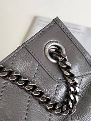 YSL Niki medium shopping bag crinkled vintage leather in dark gray 577999 33cm - 3