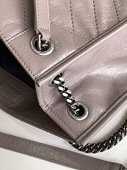 YSL Niki medium shopping bag crinkled vintage leather in gray 577999 33cm - 4