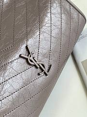 YSL Niki medium shopping bag crinkled vintage leather in gray 577999 33cm - 3
