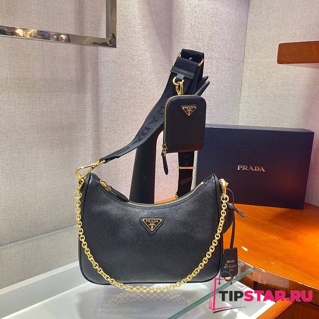 Prada Re-Edition 2005 Saffiano Leather In Black 1BH204 23cm - 1