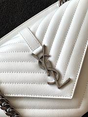 YSL Medium classic monogram leather cross body bag in white 428056 24cm - 6