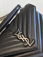 YSL Medium classic cross body bag in black with silver metal 428056 24cm - 5