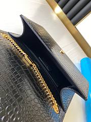 YSL Kate medium with tassel in crocodile-embossed shiny leather in black 354119 24cm - 4
