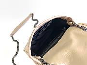 YSL Niki quilted crinkle leather crossbody bag in beige 583103 19cm - 2