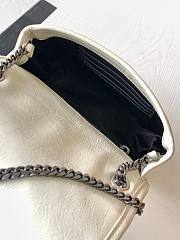 YSL Niki quilted crinkle leather crossbody bag in white 583103 19cm - 5