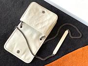 YSL Niki quilted crinkle leather crossbody bag in white 583103 19cm - 2