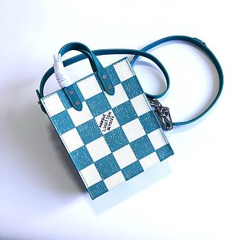 LV Sac plat XS other leathers turquoise colour N60479 16cm