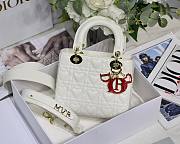 Dioramour my ABCDior lady bag white cannage lambskin with heart motif 20cm - 1