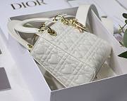 Dioramour my ABCDior lady bag white cannage lambskin with heart motif 20cm - 6