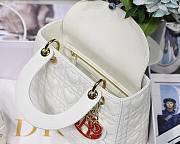 Dioramour my ABCDior lady bag white cannage lambskin with heart motif 20cm - 4