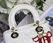 Dioramour my ABCDior lady bag white cannage lambskin with heart motif 20cm - 2