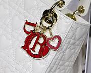 Dioramour my ABCDior lady bag white cannage lambskin with heart motif 20cm - 3