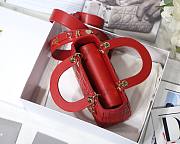 Dioramour my ABCDior lady bag red cannage lambskin with heart motif 20cm - 6