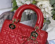 Dioramour my ABCDior lady bag red cannage lambskin with heart motif 20cm - 2