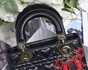 Dioramour my ABCDior lady bag black cannage lambskin with heart motif 20cm - 6