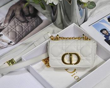 Dior Micro caro bag white supple cannage calfskin 13cm