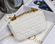 Dior Micro caro bag white supple cannage calfskin 13cm - 6