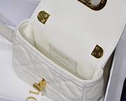 Dior Micro caro bag white supple cannage calfskin 13cm - 3