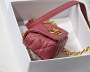 Dior Micro caro bag pink supple cannage calfskin 13cm - 6
