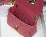Dior Micro caro bag pink supple cannage calfskin 13cm - 5