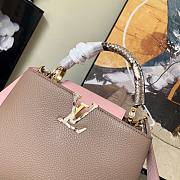 LV Capucines BB taurillon leather in beige with pink lid M99336 27cm - 5