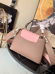 LV Capucines BB taurillon leather in beige with pink lid M99336 27cm - 2