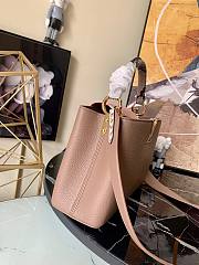 LV Capucines PM taurillon leather in beige with pink lid M99336 31.5cm - 4