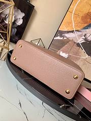 LV Capucines PM taurillon leather in beige with pink lid M99336 31.5cm - 5
