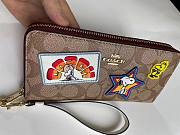 Coach | Peanuts x Coach long zip around wallet in signature canvas with varsity patches C4598 20cm - 2