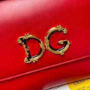 D&G Sicily bag calfskin leather in red with DG logo size 25cm - 6