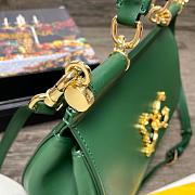 D&G Sicily bag calfskin leather in green with DG logo size 25cm - 6