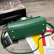 D&G Sicily bag calfskin leather in green with DG logo size 25cm - 4
