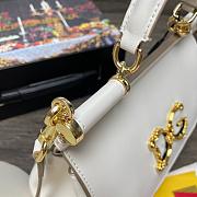 D&G Sicily bag calfskin leather in white with DG logo size 25cm - 6