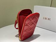 Dior Lady phone holder red patent cannage calfskin 18cm - 2