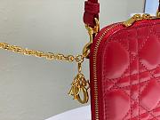 Dior Lady phone holder red patent cannage calfskin 18cm - 5