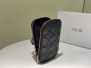 Dior Lady phone holder black patent cannage calfskin 18cm - 2