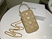 Dior Lady phone holder beige patent cannage calfskin 18cm - 6