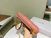 Dior Lady phone holder pink patent cannage calfskin 18cm - 3