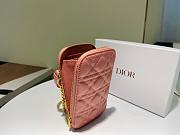 Dior Lady phone holder pink patent cannage calfskin 18cm - 4