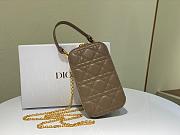 Dior Lady phone holder brown patent cannage calfskin 18cm - 3