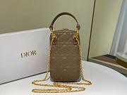 Dior Lady phone holder brown patent cannage calfskin 18cm - 5
