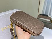 Dior Lady phone holder brown patent cannage calfskin 18cm - 4