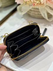 Dior Caro detachable card holder black supple cannage calfskin 12cm - 3