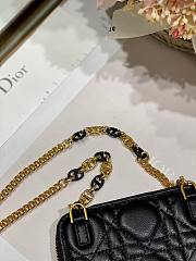 Dior Caro detachable card holder black supple cannage calfskin 12cm - 6
