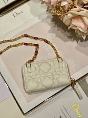 Dior Caro detachable card holder white supple cannage calfskin 12cm - 4