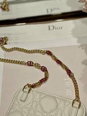Dior Caro detachable card holder white supple cannage calfskin 12cm - 5