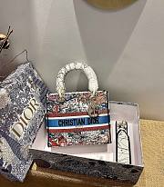 Dior medium Lady D-lite bag latte multicolor dior constellation embroidery 24cm - 1