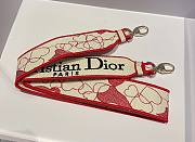 Dior medium Lady D-lite bag red and white D-royaume d'amour embroidery 24cm - 2
